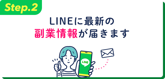 LINEに最新の副業情報が届きます